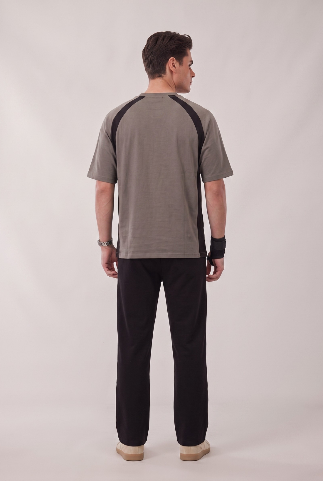 Mens - Cotton Tracksuit - Onerwear Signature Drop Shoulder - Gray