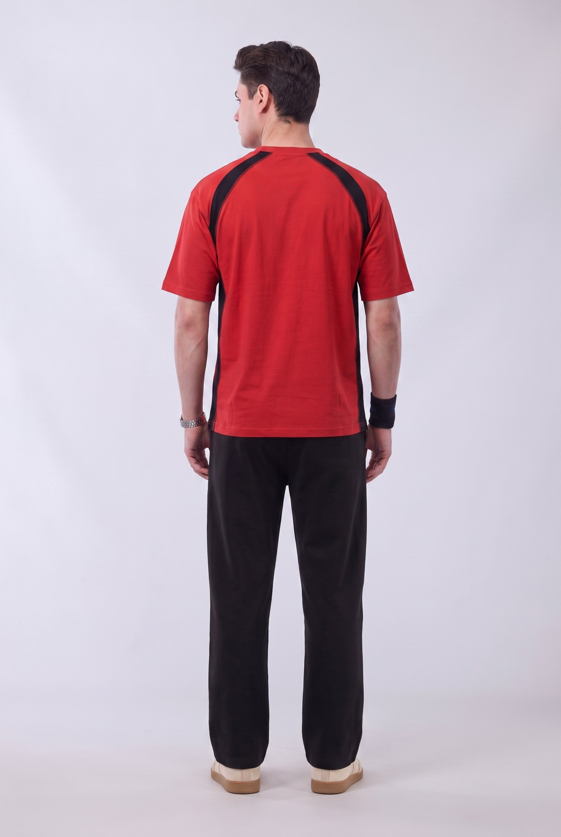Mens - Cotton Tracksuit - Onerwear Signature Drop Shoulder - Red