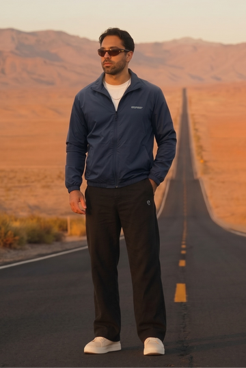Mens -  Wind Breaker Jacket Set - Navy Black