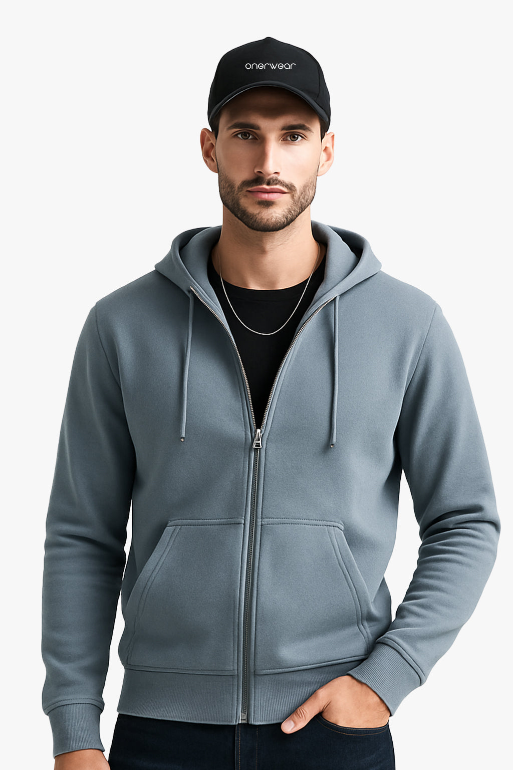 Gray Zipper Hoodie