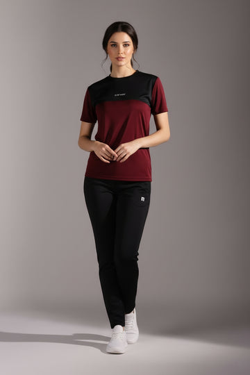 Womens - Polyester Tracksuit - Black Ruby