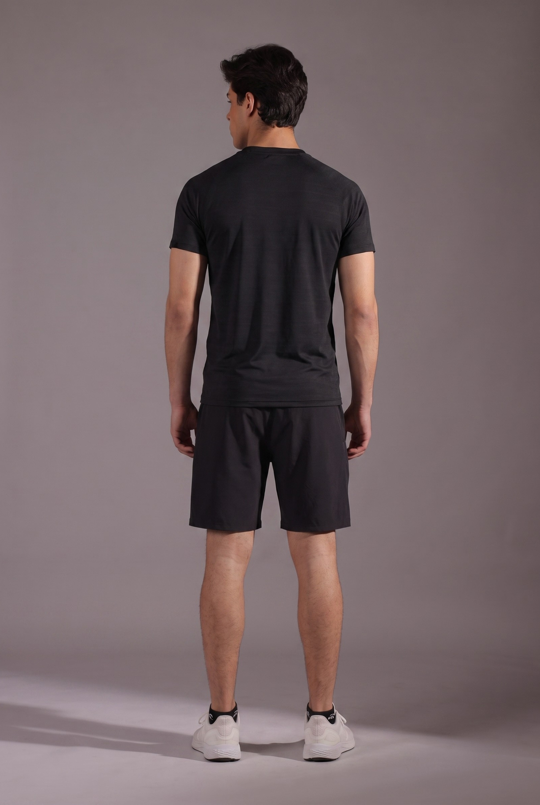 Mens - Imported Shirt & Short Set - Shadow Black