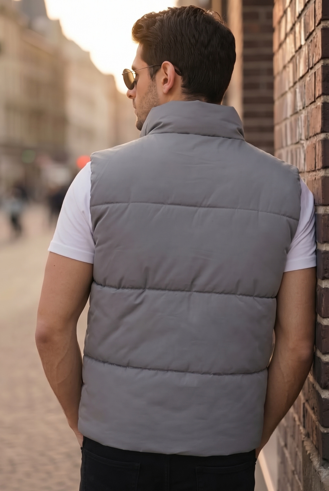 Mens - Puffer Jacket (Sleeveless) - Silver