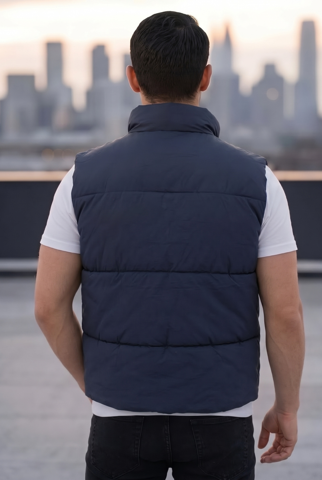Mens - Puffer Jacket (Sleeveless) - Navy Blue