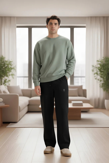 Mens - Winter Tracksuits - Baggy Cotton - Sage Green