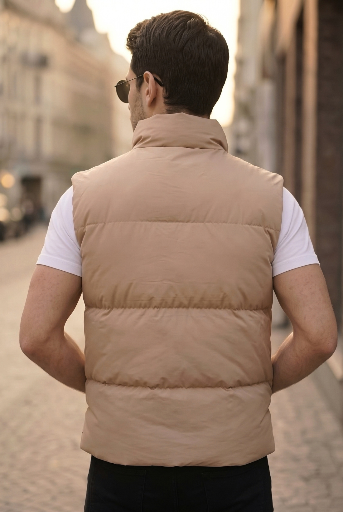 Mens - Puffer Jacket (Sleeveless) - Skin