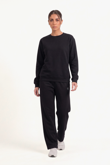 Womens - Winter Tracksuits - Baggy Cotton - Black
