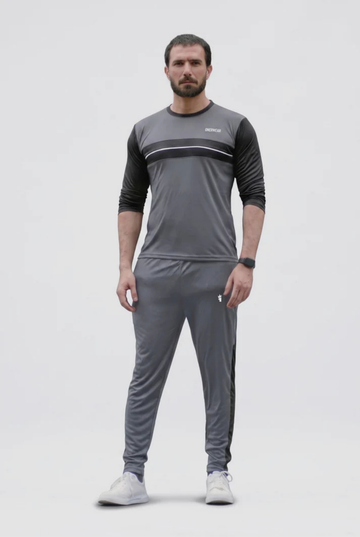 Mens - Polyester Tracksuit - Gray Jetset