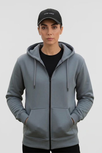 Women's - Zipper Hoodie - Gray