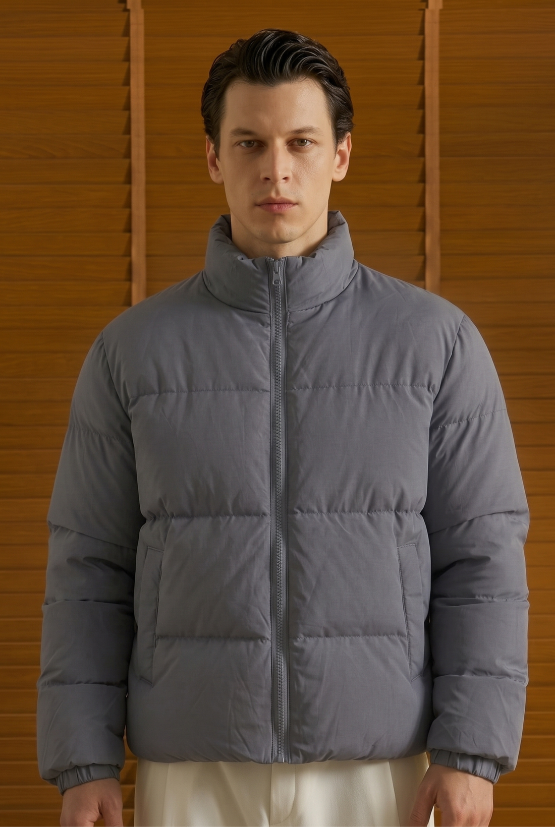 Mens -  Puffer Jacket Set - Gray Black
