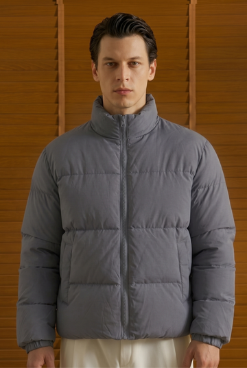 Mens - Puffer Jacket (Full Sleeves) - Gray