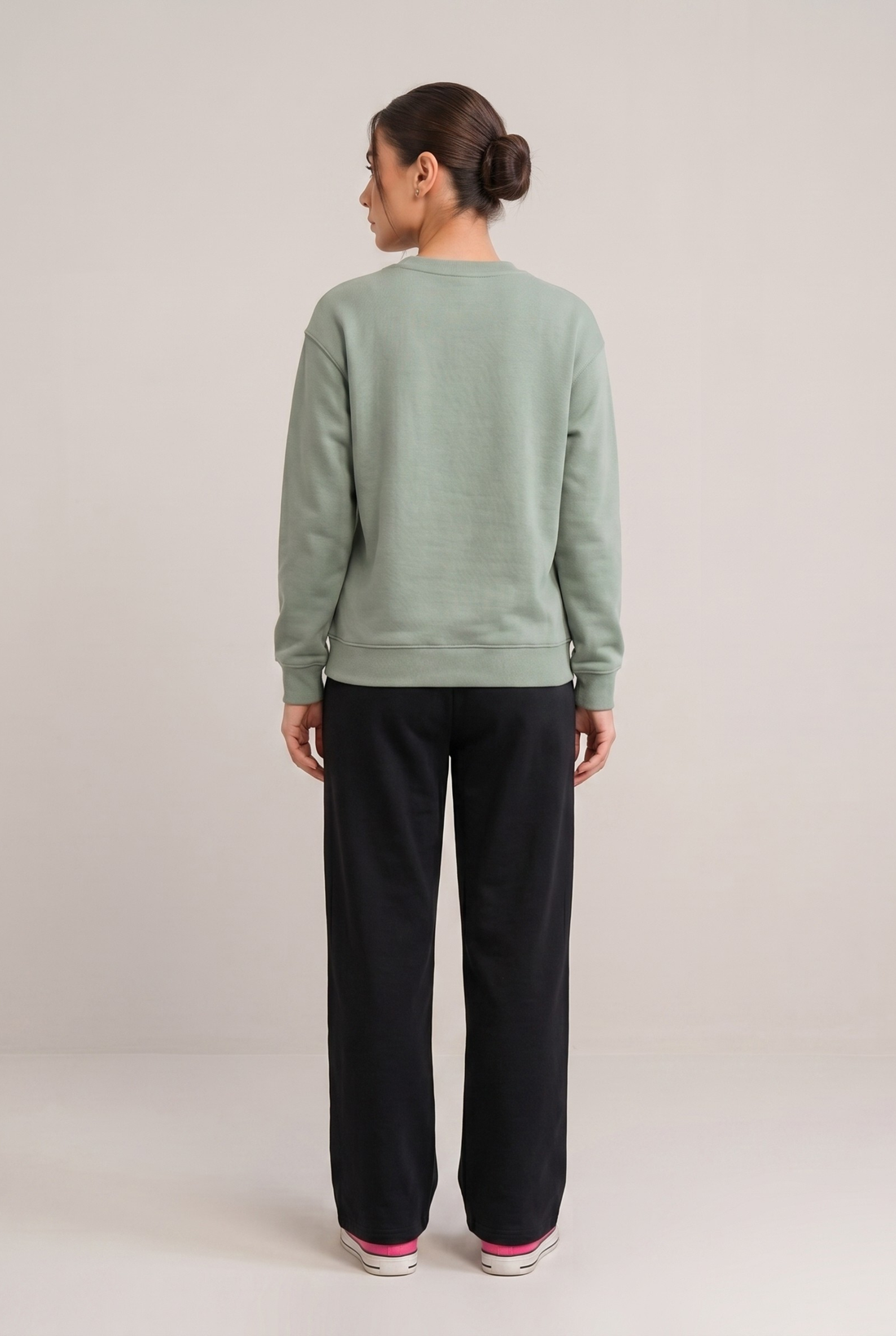 Womens - Winter Tracksuits - Baggy Cotton - Sage Green
